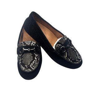 Vionic Women's Size 8.5 Dayna Snake Print Suede Moccasin Slip-On Shoe